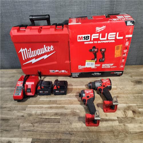HOUSTON LOCATION - AS-IS MILWAUKEE FUEL 18V Lithium-Ion Brushless Cordless Hammer Drill and Impact Driver Combo Kit