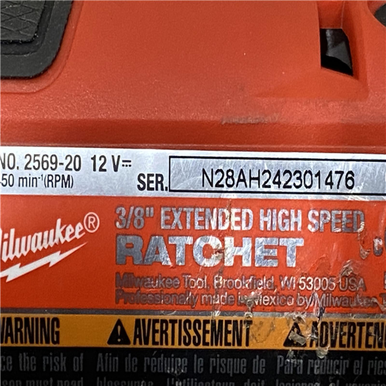 AS-IS Milwaukee FUEL 12V Lithium-Ion Brushless Cordless 3/8 in. Extended Reach High Speed Ratchet (Tool Only)