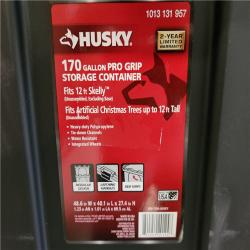 Phoenix Location AS-IS 2 Husky 170 Gal. Pro Grip Storage Tote in Black with Red Lid