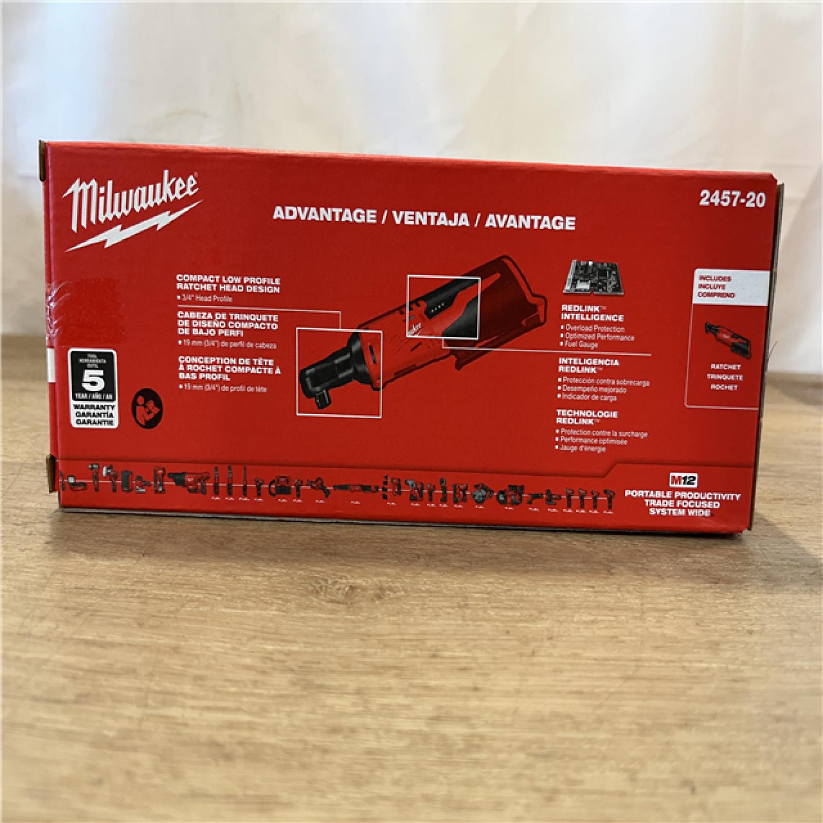 NEW! Milwaukee 12V Lithium-Ion Cordless 3/8 in. Ratchet (Tool-Only)