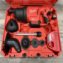 AS-IS Milwaukee 12-Volt Lithium-Ion Cordless Drain Cleaning Airsnake Air Gun Kit