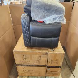 Phoenix HOMESTOCK Home Theater Seating  Movie Theater Chairs  Power Recliner Loveseat with 6 Cupholders and Tray Air Leather in Black