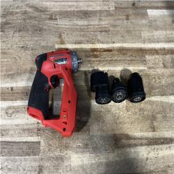 Houston Location AS-IS Milwaukee FUEL 12V Lithium-Ion Brushless Cordless 4-in-1 Installation 3/8 in. Drill Driver with 4 Tool Head (Tool-Only)