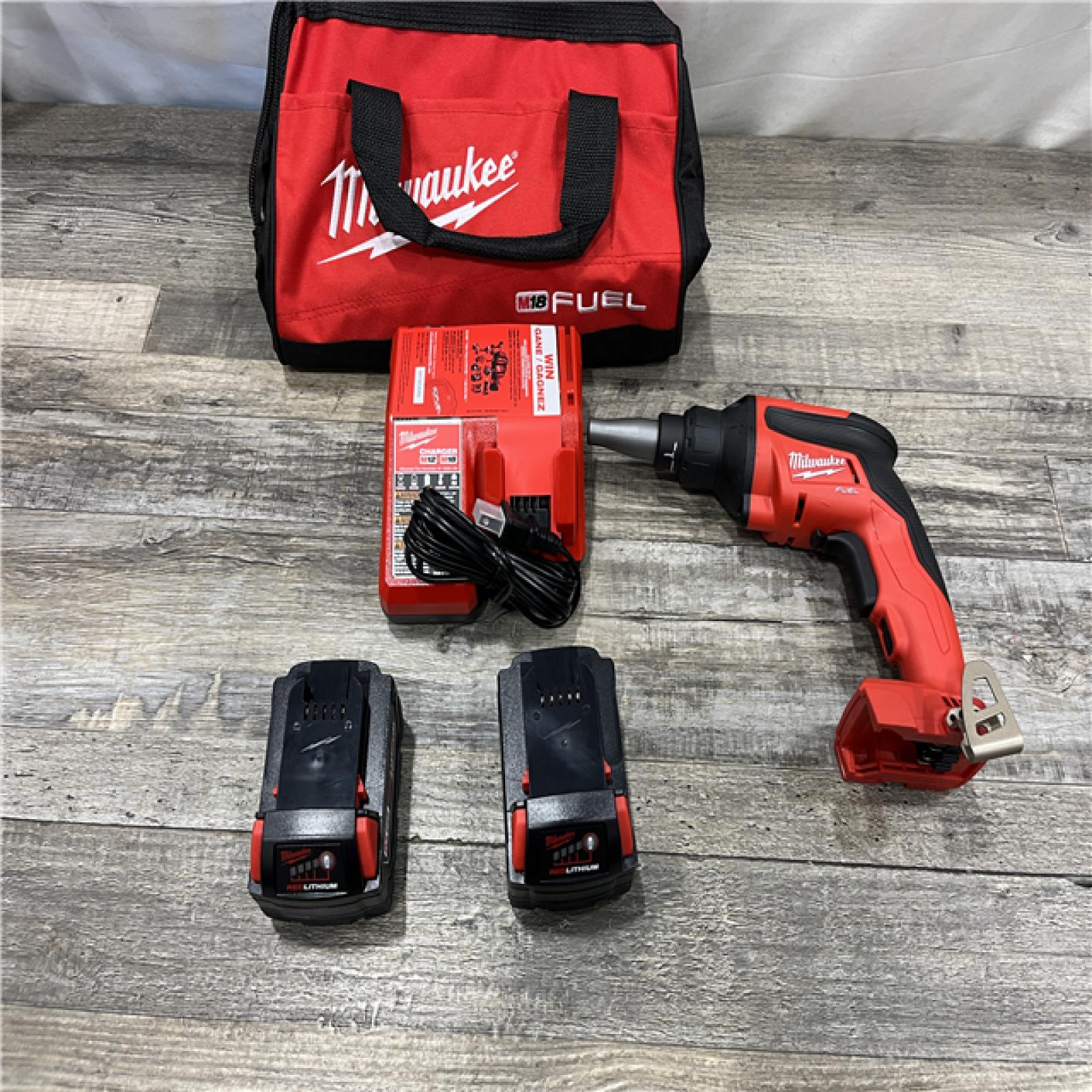 AS-IS Milwaukee FUEL 18V Lithium-Ion Brushless Cordless Drywall Screw Gun Kit