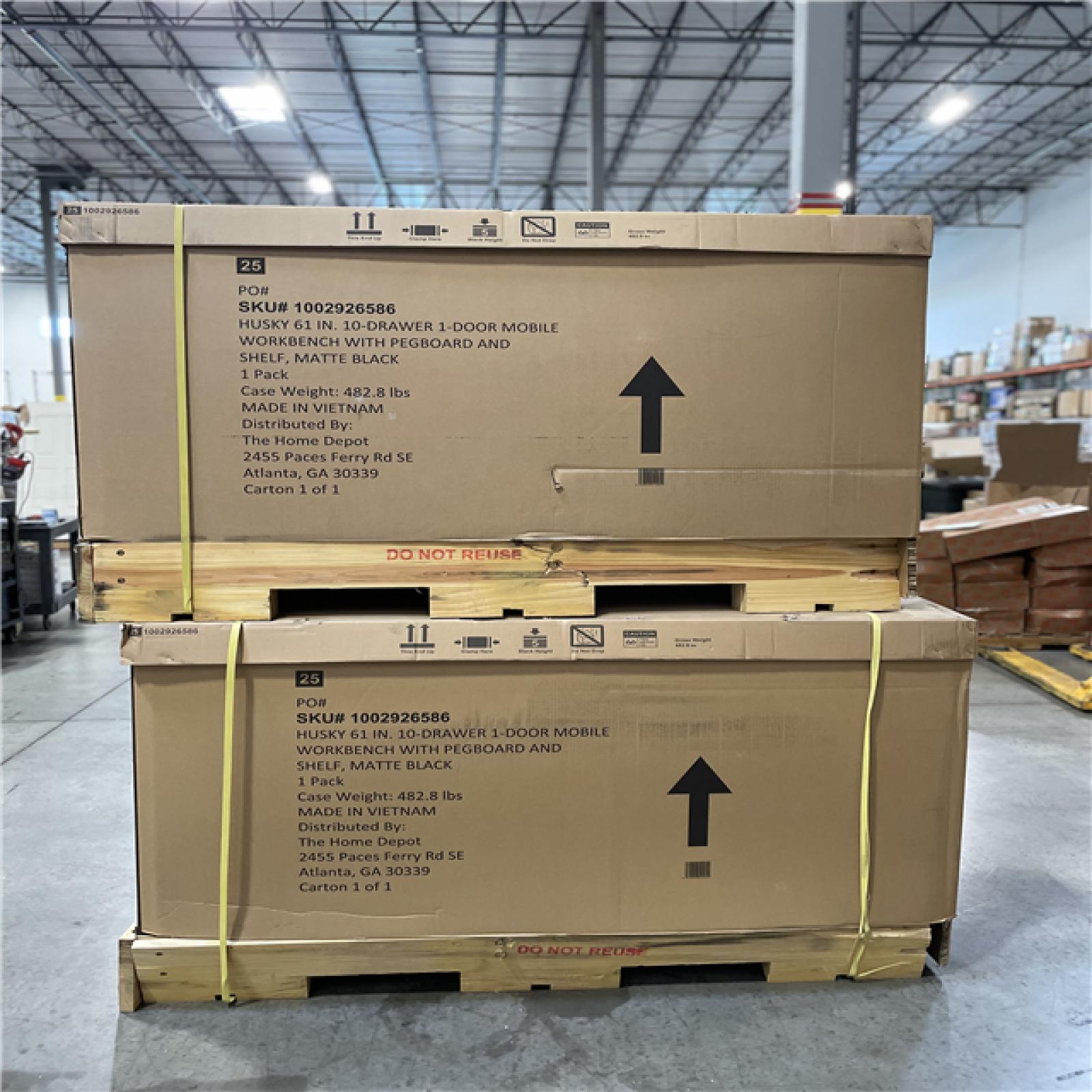 DALLAS LOCATION- AS-IS HUSKY 61IN MOBILE WORKBENCH MATTE BLACK -(2 UNITS)
