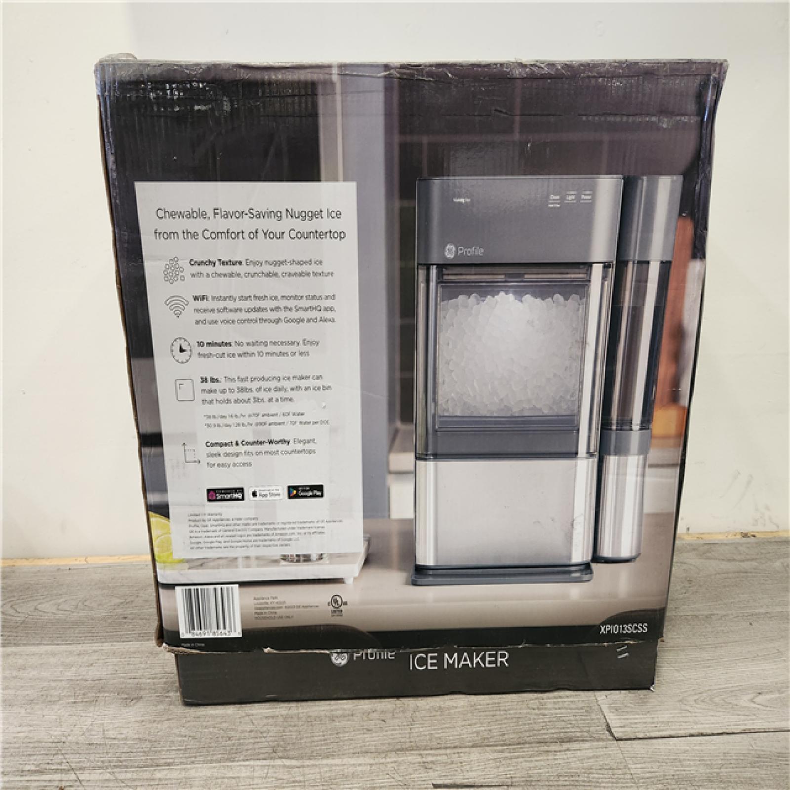 Phoenix Location GE Profile Opal 24 lb Portable Nugget Ice Maker in Stainless Steel, with Side Tank, and Wi-Fi connected