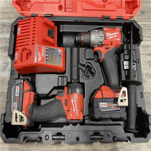 AS-IS Milwaukee FUEL 18V Lithium-Ion Brushless Cordless Hammer Drill and Impact Driver Combo Kit