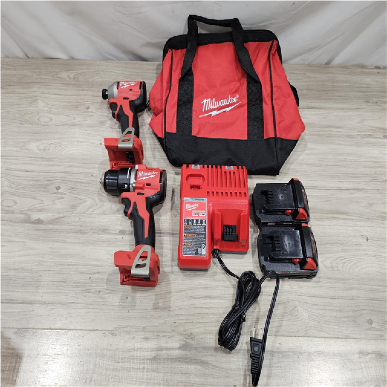 AS-IS Milwaukee 18V Lithium-Ion Brushless Cordless Compact Drill/Impact Combo Kit