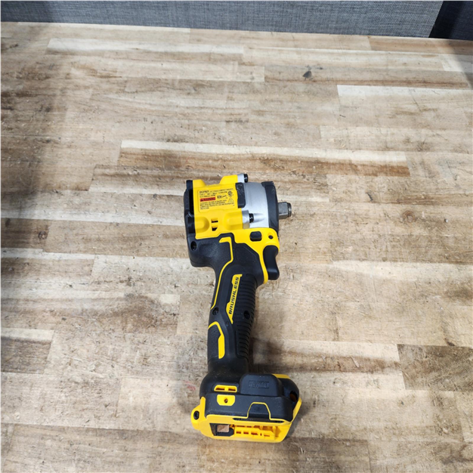 Houston Location AS-IS DEWALT ATOMIC 20V MAX Cordless Brushless 1/2 in. Variable Speed Impact Wrench (Tool Only)