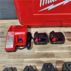 HOUSTON LOCATION - AS-IS (APPEARS LIKE NEW) Milwaukee 2922-22M M18 FORCE LOGIC Press Tool Kit W/ One-Key with 1/4 -7/8 Streamline ACR Jaws