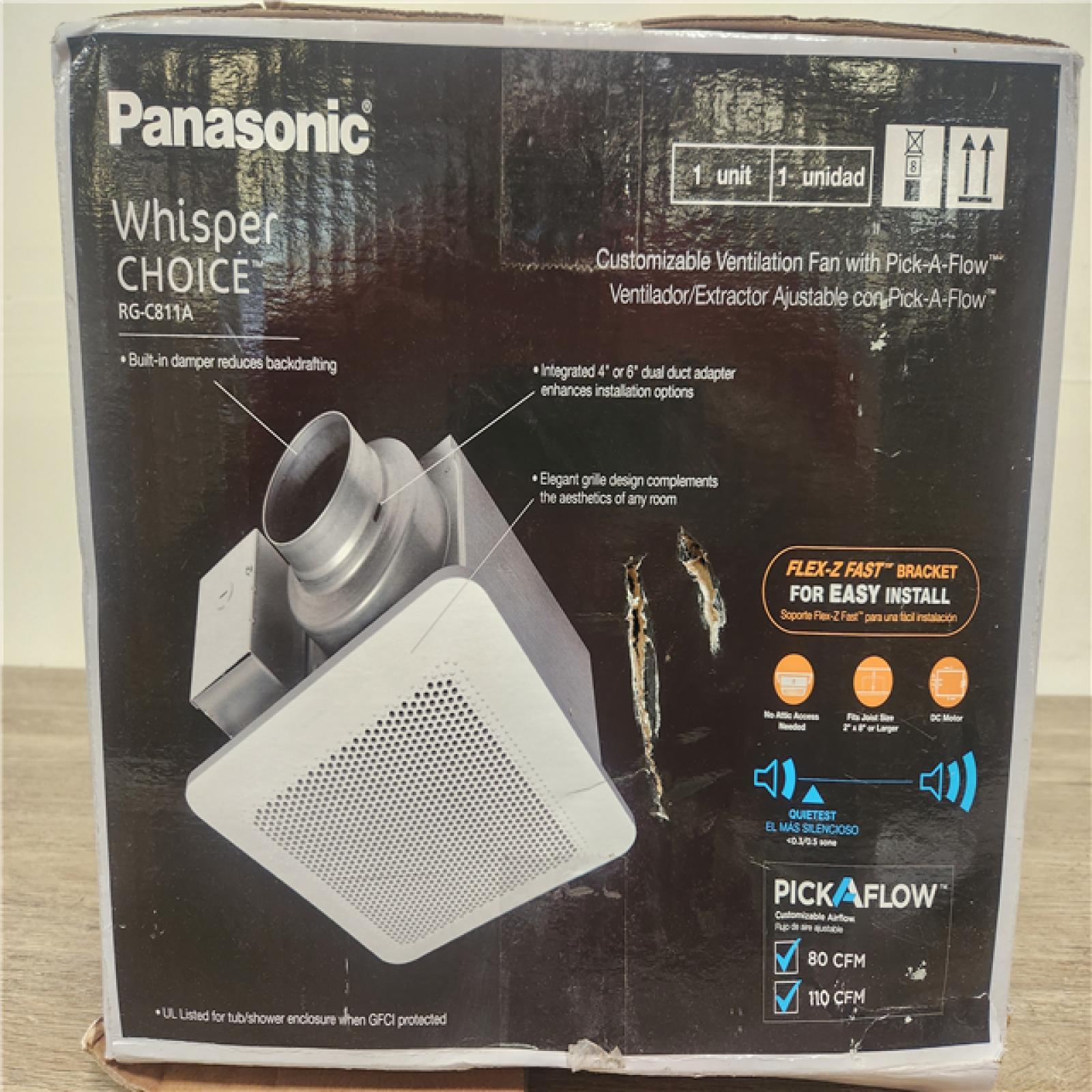 Phoenix Location NEW Panasonic Whisper Choice DC PickAFlow 80/110 CFM