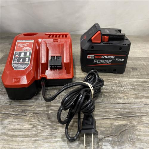 AS-IS Milwaukee 18-Volt Lithium-Ion REDLITHIUM FORGE Starter Kit with 8.0Ah Battery and Rapid Charger