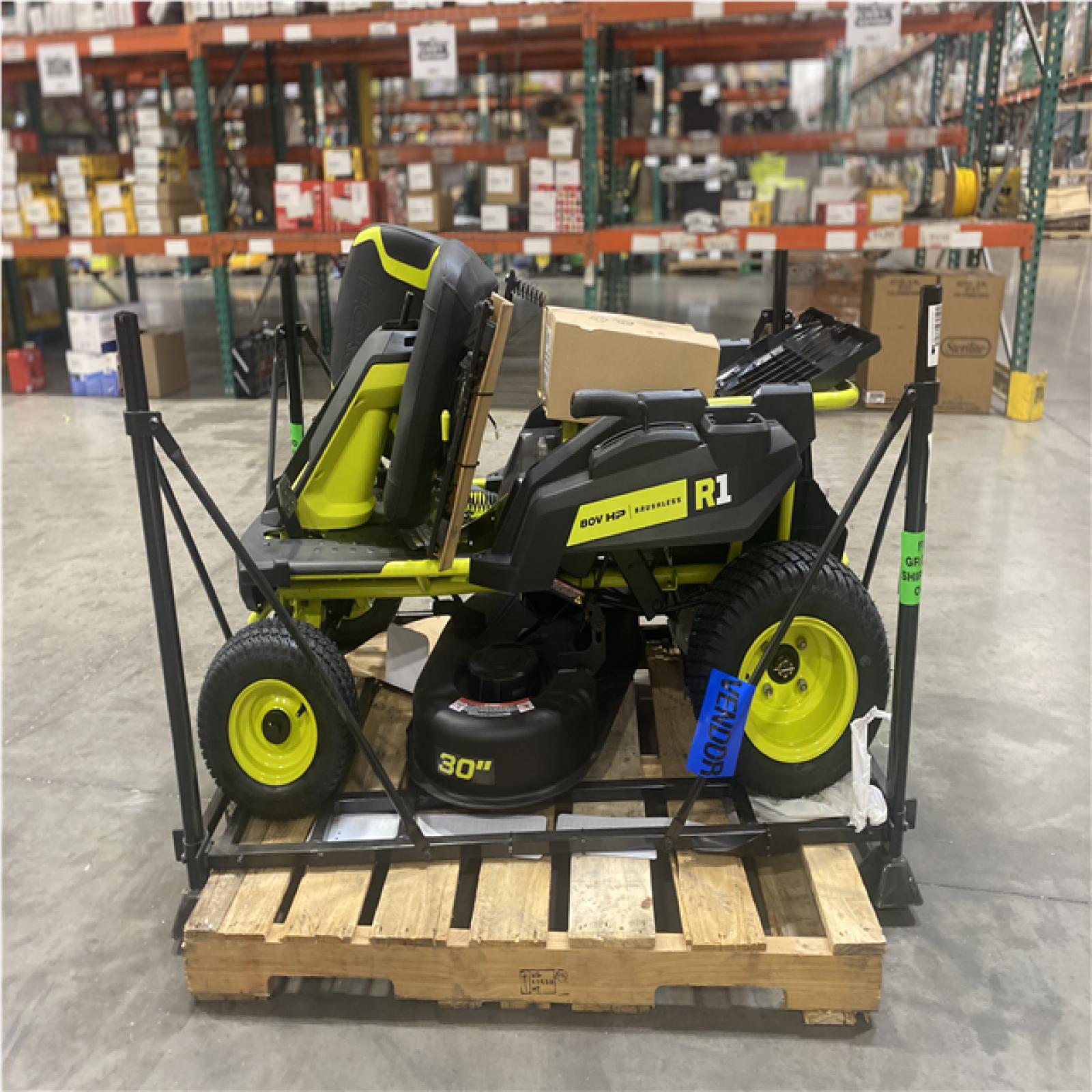 Dallas Location - As-Is R1 80V HP Brushless 30 Riding Lawn Mower Kit