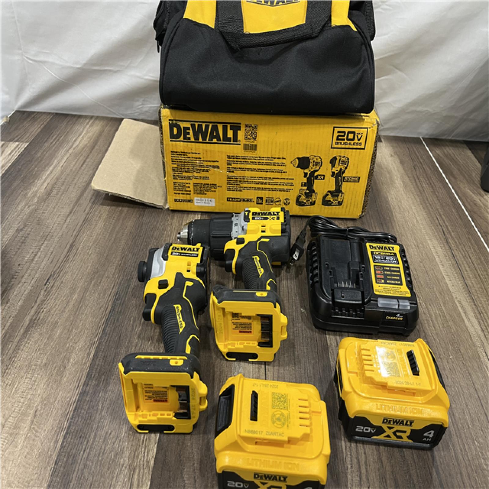 GOOD DEWALT 20V MAX XR Hammer Drill and ATOMIC Impact Driver 2 Tool Cordless Combo Kit with (2) 4.0Ah Batteries, Charger, and Bag