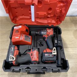 AS-IS Milwaukee FUEL 18V Lithium-Ion Brushless Cordless Hammer Drill and Impact Driver Combo Kit