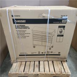 Phoenix LIKE NEW Husky Standard Duty 46 in. W x 18 in. D 9-Drawer Gloss Tan Mobile Workbench Cabinet with Solid Wood Top