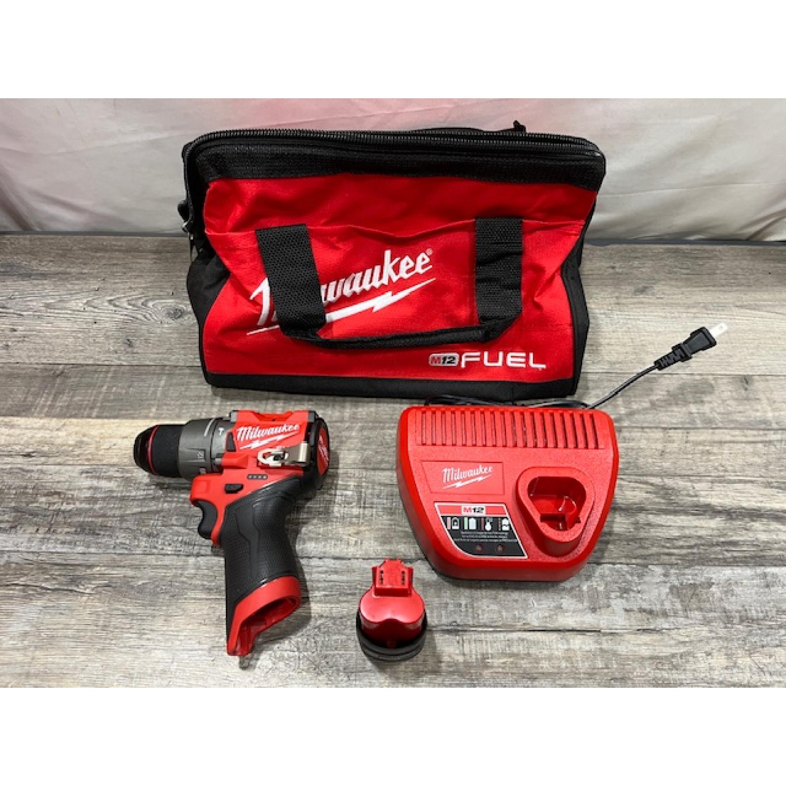 AS-IS Milwaukee  FUEL 12-Volt Lithium-Ion Brushless Cordless 1/2 in. Hammer Drill Kit