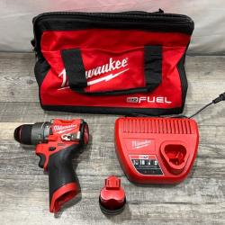 AS-IS Milwaukee  FUEL 12-Volt Lithium-Ion Brushless Cordless 1/2 in. Hammer Drill Kit