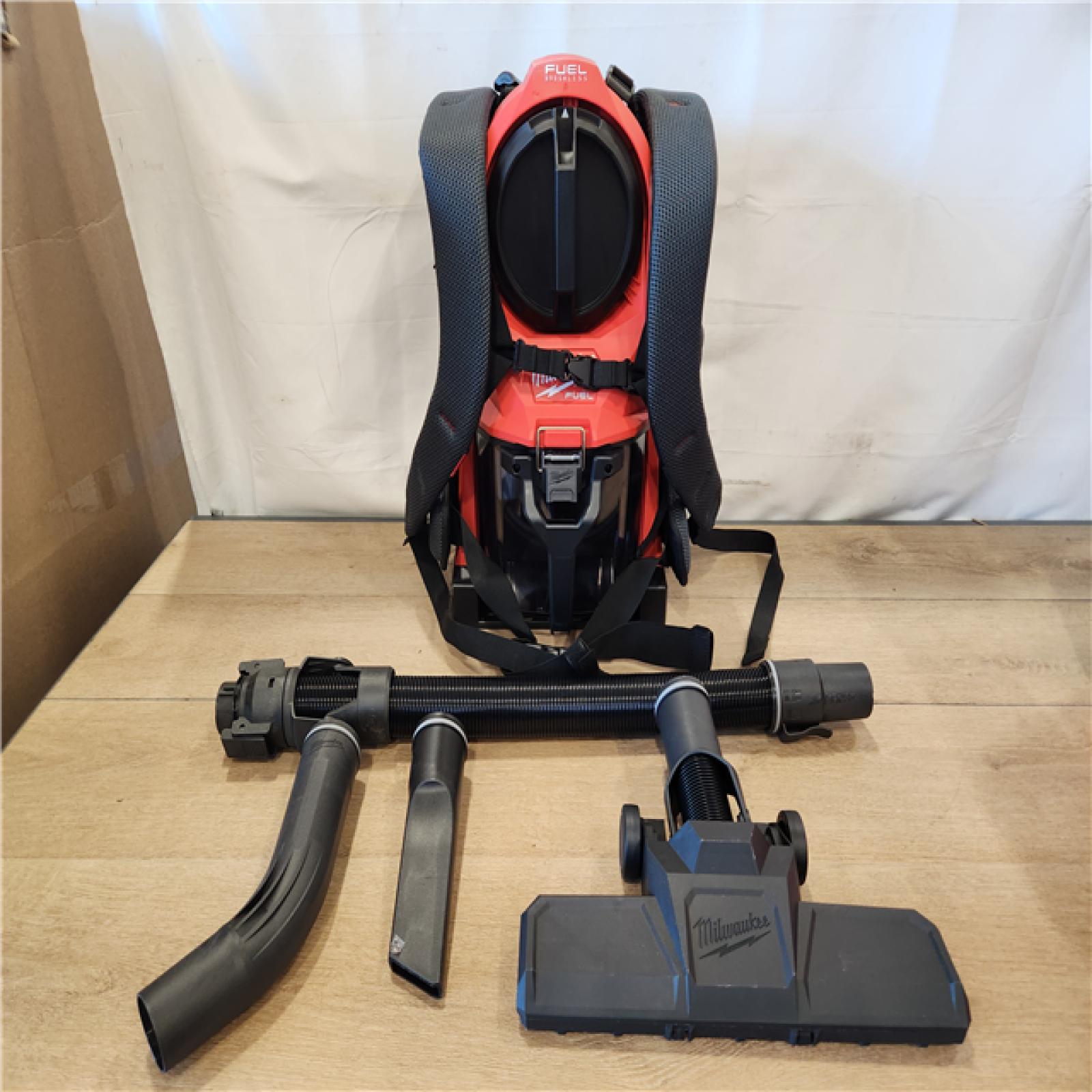 AS-IS- Milwaukee FUEL 18-Volt Lithium-Ion Brushless Red HEPA Multisurface 1 Gal. Cordless 3-in-1 Backpack Vacuum (Vacuum-Only)