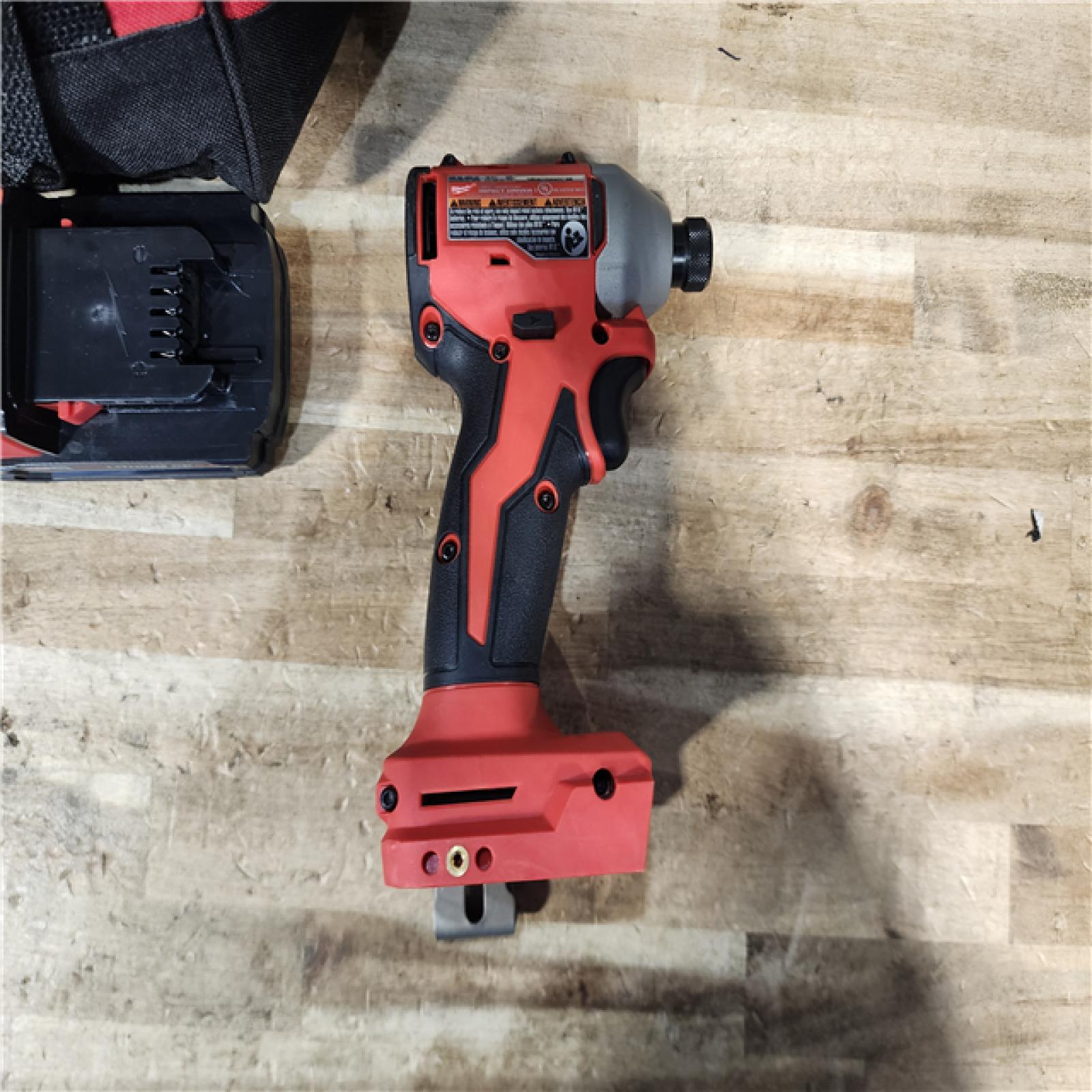 HOUSTON LOCATION - AS - IS Milwaukee 18-Volt Lithium-Ion Compact Brushless Cordless 1/4 in. Impact Driver Kit