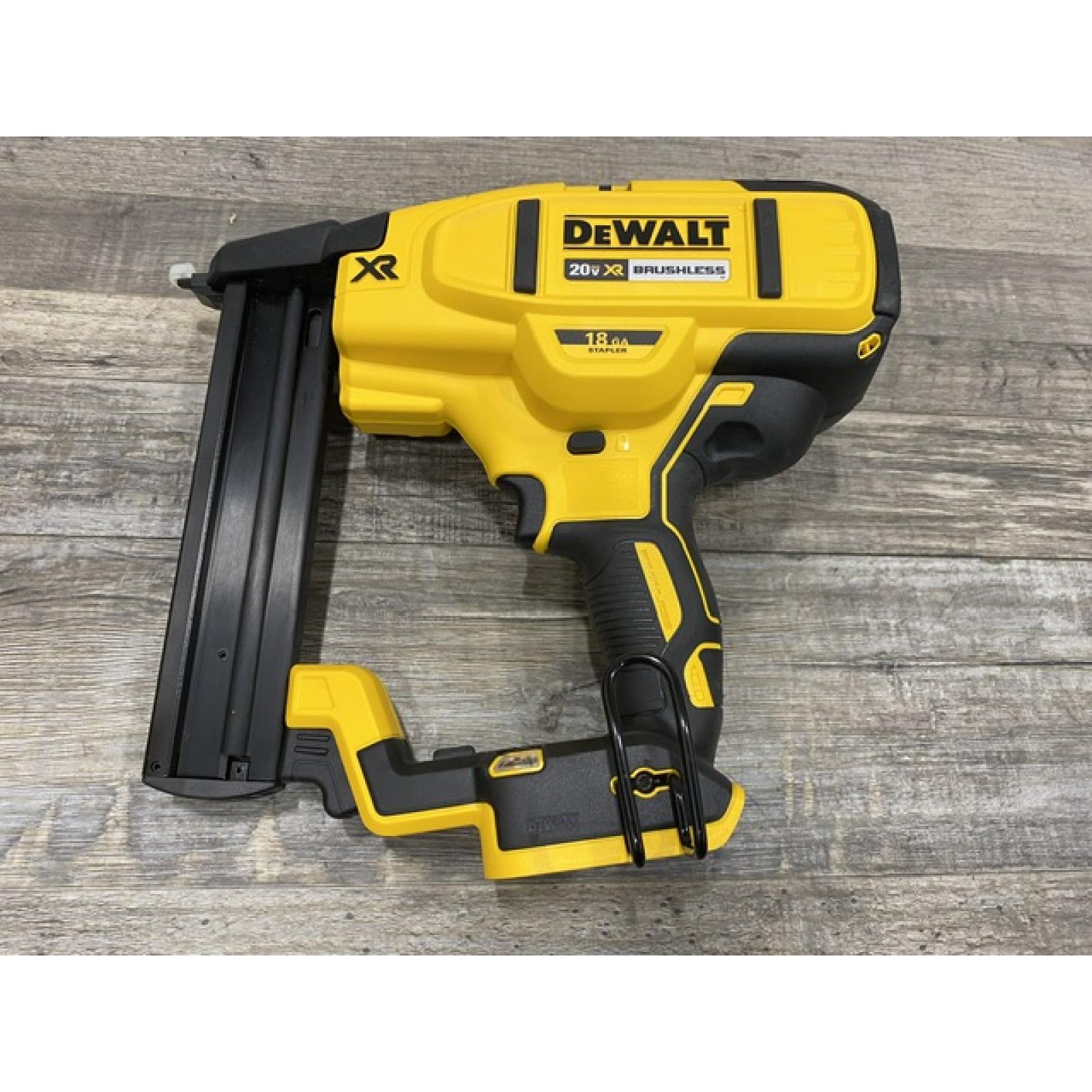 AS-IS DEWALT 20V MAX XR Lithium-Ion Cordless 18-Gauge Narrow Crown Stapler Kit