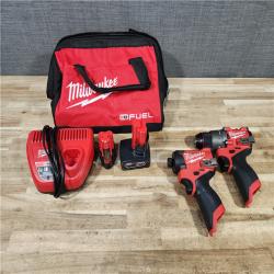 HOUSTON LOCATION - AS - IS Milwaukee FUEL 12-Volt Lithium-Ion Brushless Cordless Hammer Drill and Impact Driver Combo Kit