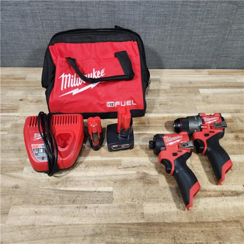 HOUSTON LOCATION - AS - IS Milwaukee FUEL 12-Volt Lithium-Ion Brushless Cordless Hammer Drill and Impact Driver Combo Kit