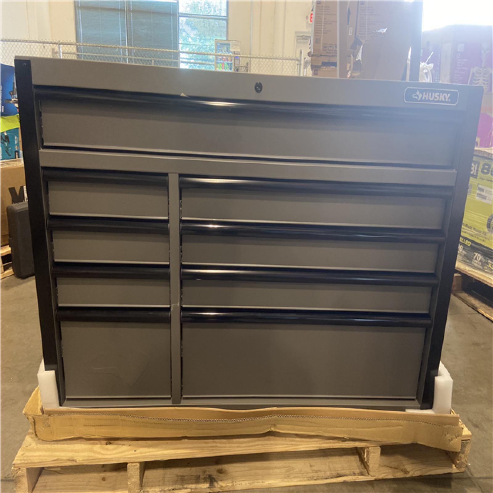 DALLAS LOCATION - Husky Heavy-Duty 52 in. W x 20 in. D 9-Drawer Matte Gray Rolling Tool Cabinet