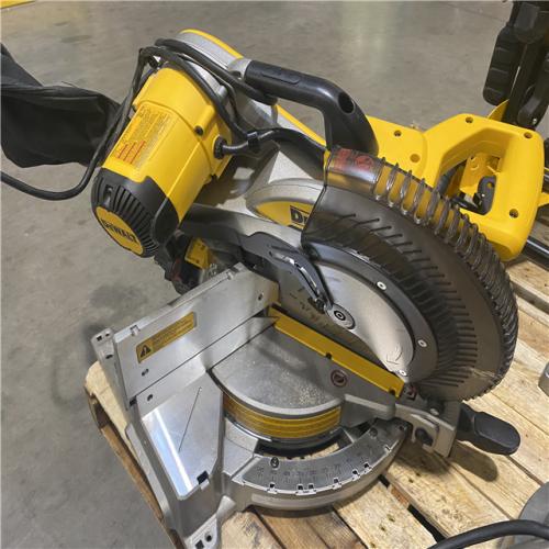 As-Is-  DeWalt 15 Amp Corded 12 in. Compound Double Bevel Miter Saw