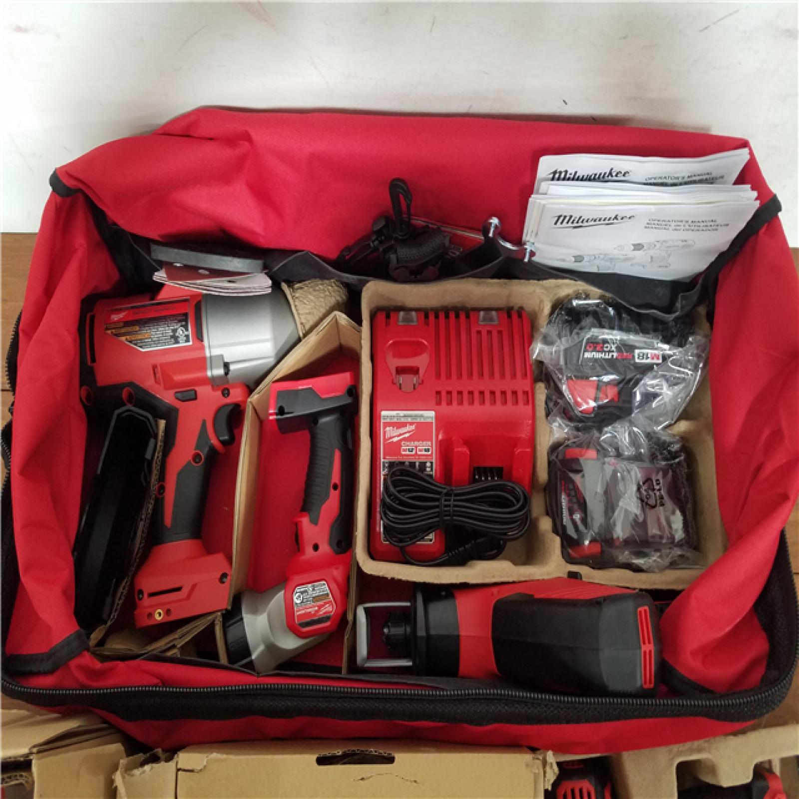 California NEW Milwaukee 9-Tool Combo Kit  Includes (2) Batteries  Charger and Bag
