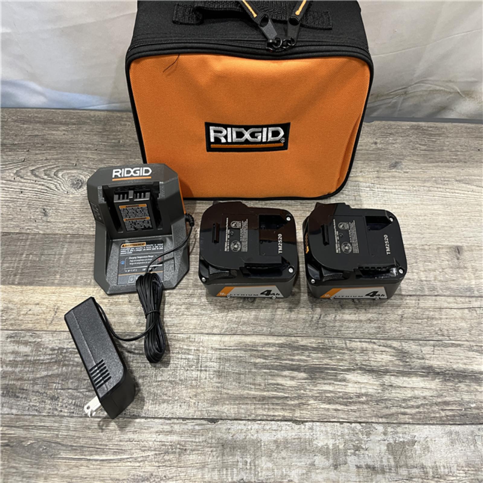 AS-IS RIDGID 18V Lithium-Ion (2) 4.0 Ah Battery Starter Kit