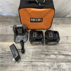 AS-IS RIDGID 18V Lithium-Ion (2) 4.0 Ah Battery Starter Kit