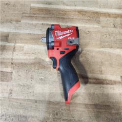 Houston Location AS-IS Milwaukee FUEL 12V Lithium-Ion Brushless Cordless Stubby 1/2 in. Impact Wrench with Pin Detent (Tool-Only)