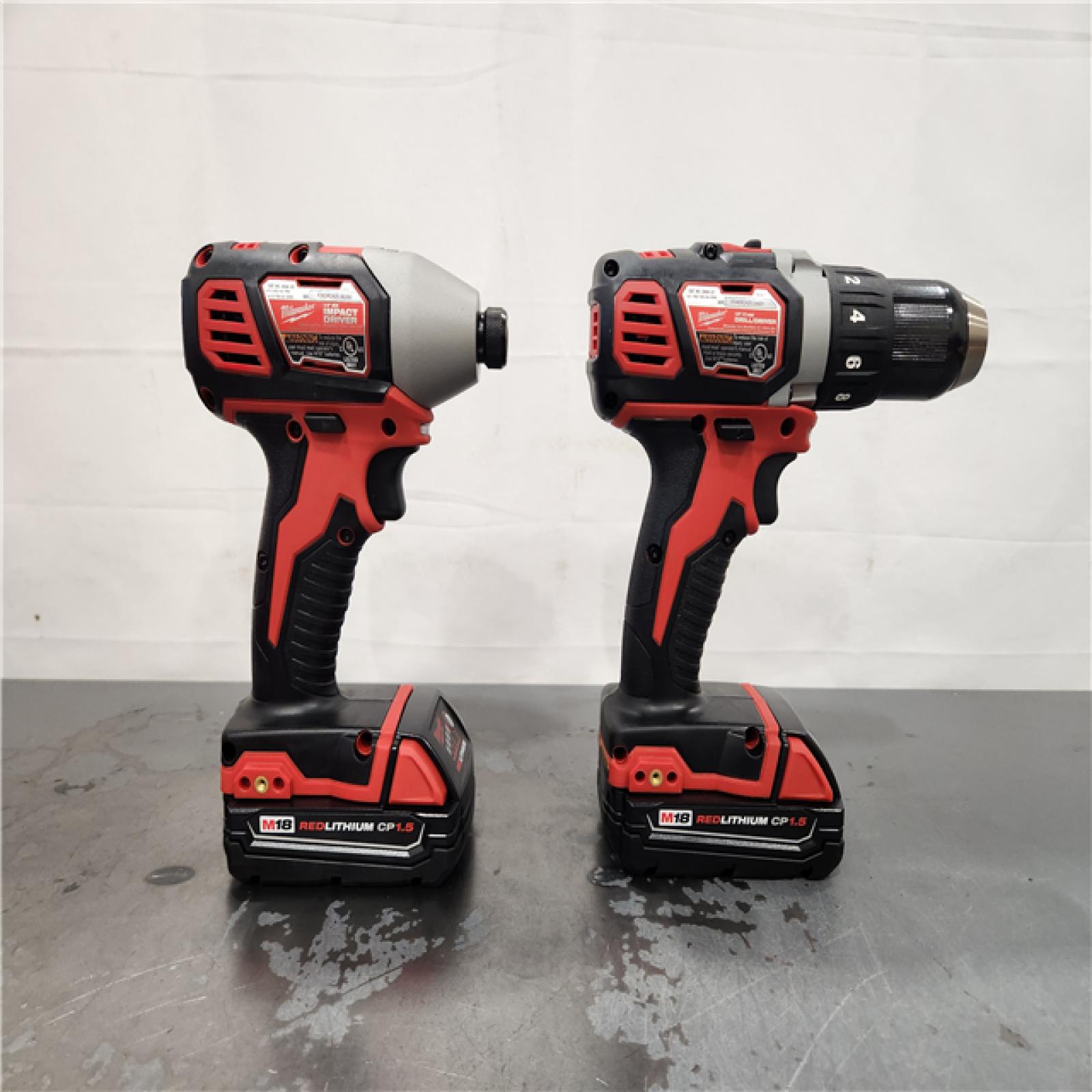 AS-IS- Milwaukee 18V Cordless Brushed 2-Tool Drill/Driver and Impact Driver Kit