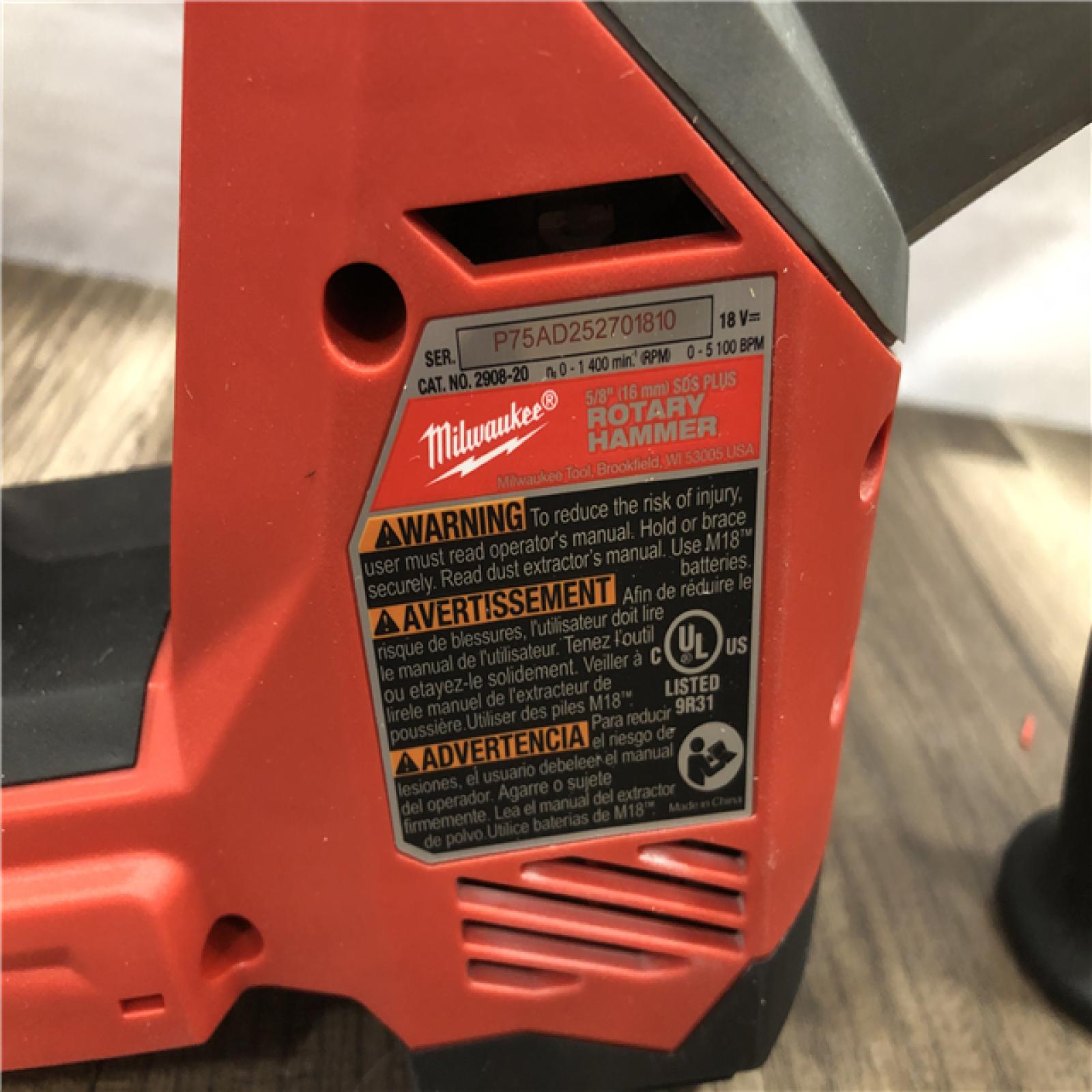 AS-IS Milwaukee FUEL 18V Lithium-Ion Brushless Cordless 5/8 in. SDS-Plus Rotary Hammer (Tool-Only)