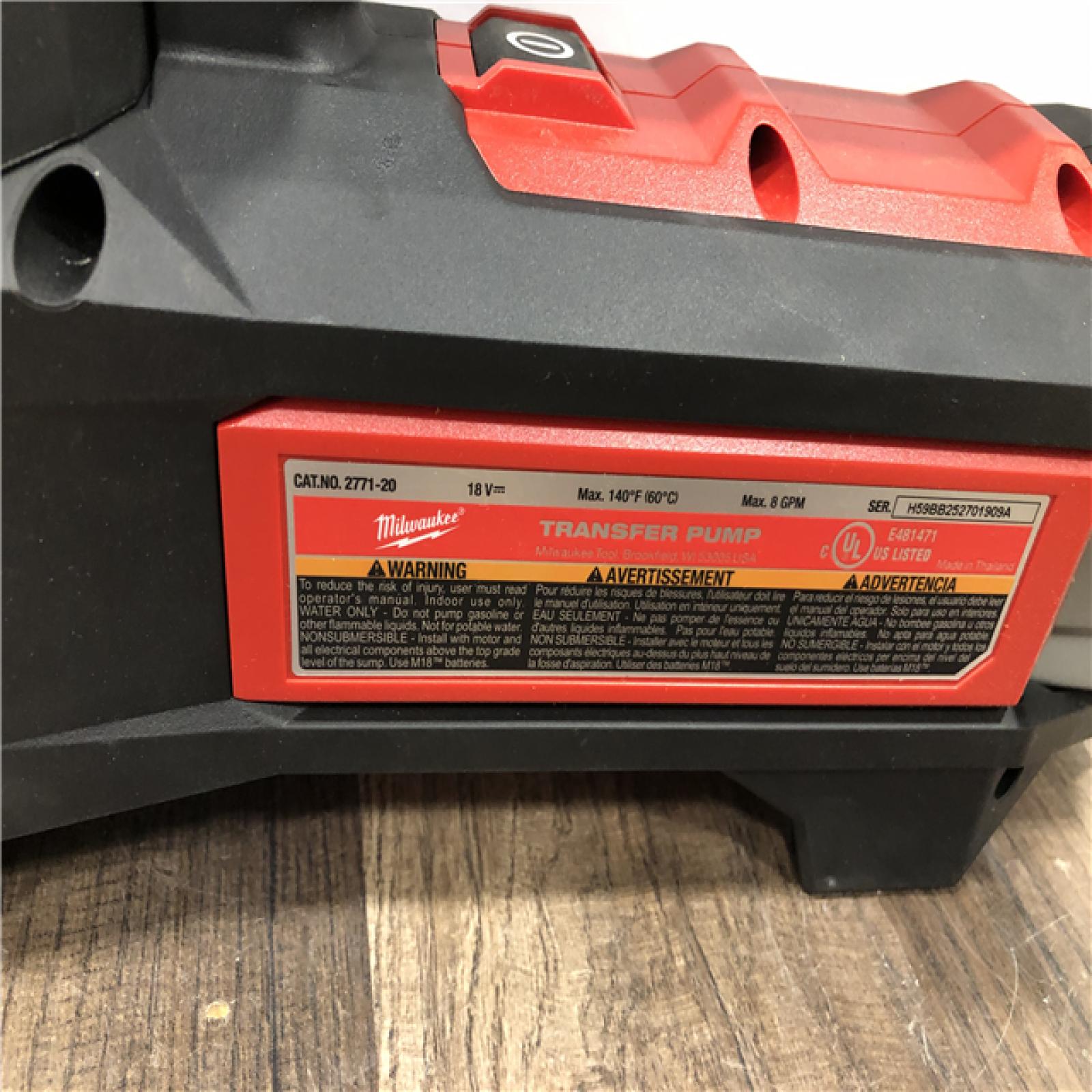 AS-IS Milwaukee 18-Volt 1/4 HP Lithium-Ion Cordless Transfer Pump (Tool Only)