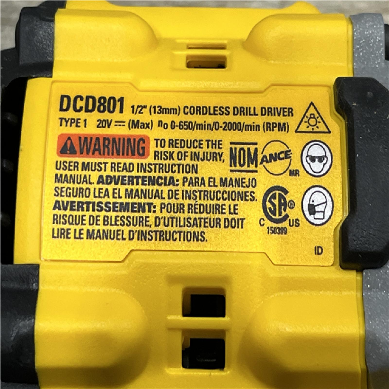 AS-IS DEWALT 20V XR Lithium-Ion Cordless Brushless 1/2 in. Drill/Driver Kit