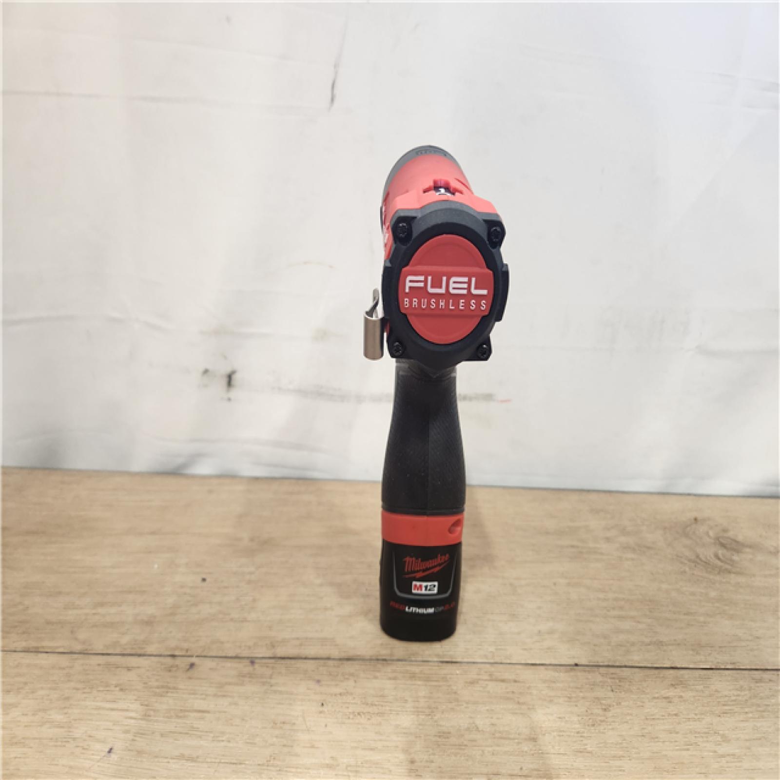 AS-IS- Milwaukee  FUEL 12-Volt Lithium-Ion Brushless Cordless 1/4 in. Hex Impact Driver Compact Kit