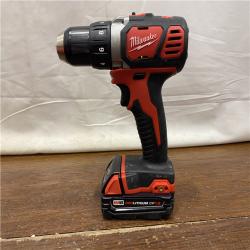 AS-IS Milwaukee 2904-22 Hammer Drill Driver Kit with Batteries  Charger & Tool Case  Red