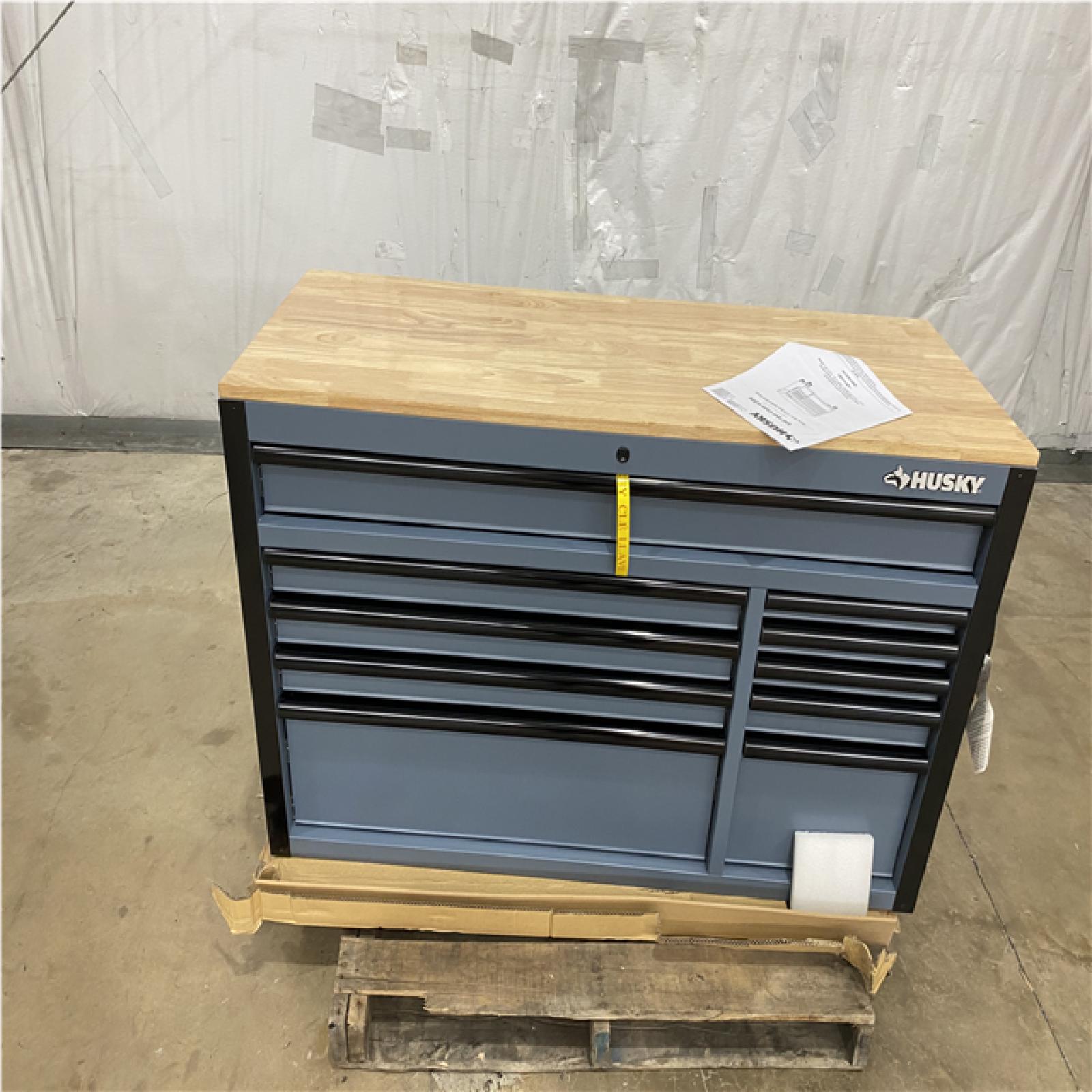 Houston Location - AS-IS home improvement pallet HUSKY WORKBENCH 52 IN 10 DRAWER