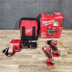 HOUSTON LOCATION - AS-IS Milwaukee 18-Volt Lithium-Ion Brushless Cordless Compact Hammer Drill/Impact Combo Kit