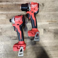 HOUSTON LOCATION - AS-IS Milwaukee M18 18V Lithium-Ion Brushless Cordless Compact Drill/Impact Combo Kit (2-Tool) W/(2) 2.0 Ah Batteries  Charger & Bag