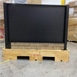 DALLAS LOCATION - Husky 61 in. W x 26 in. D Heavy Duty 10-Drawer 1-Door Mobile Workbench with Hardwood Top, Pegboard and Shelf in Matte Black