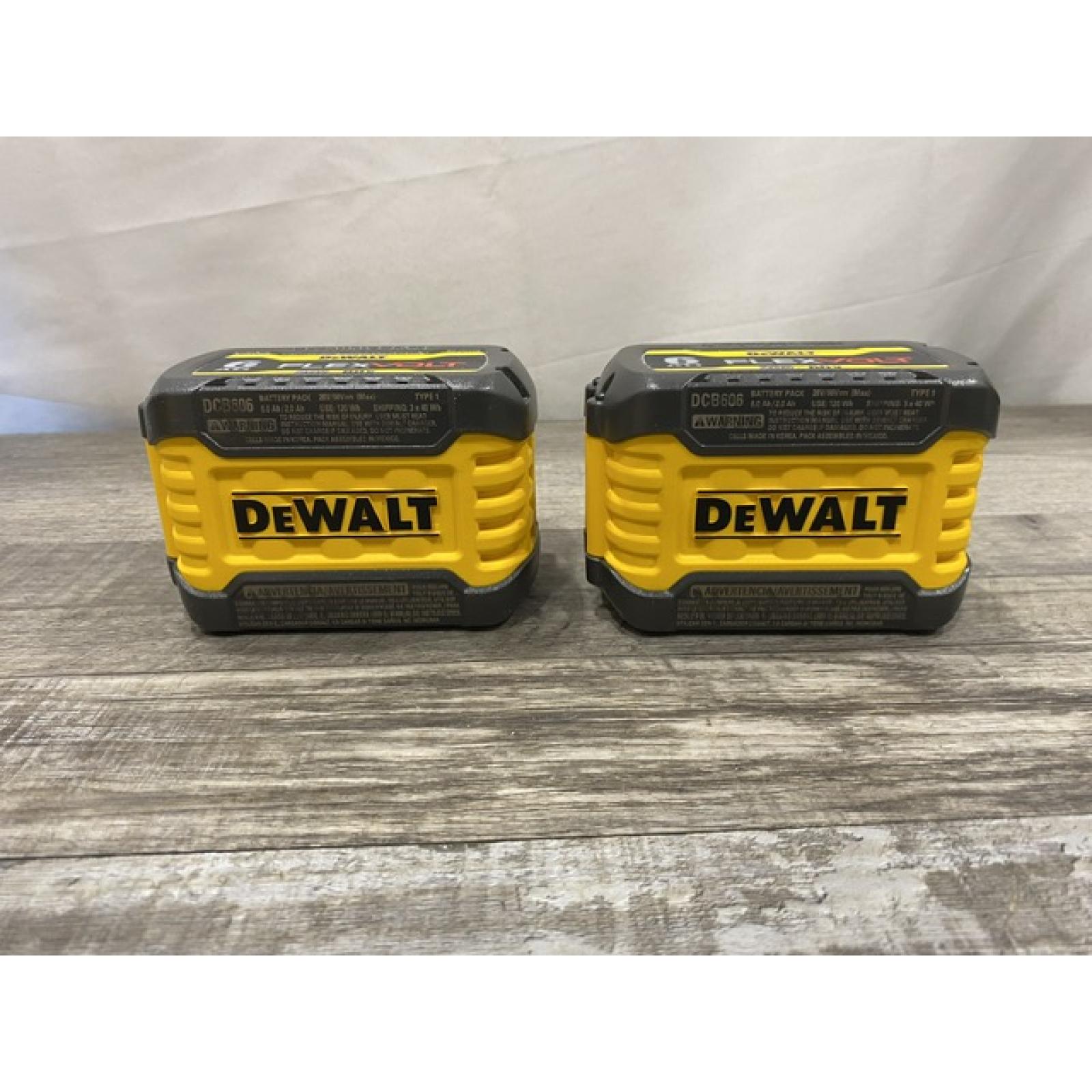 AS-IS DEWALT FLEXVOLT 20V/60V MAX Lithium-Ion 6.0Ah Battery Pack (2 Pack)