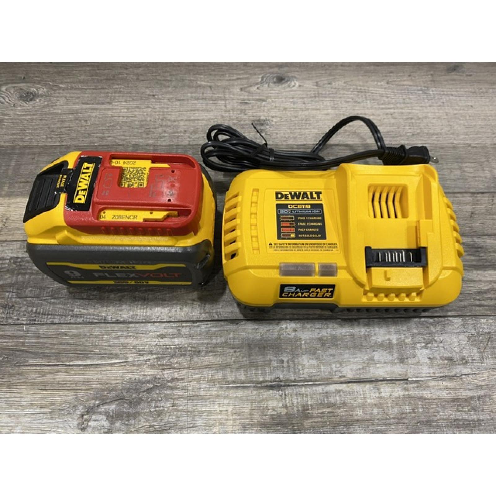 AS-IS DEWALT 20V/60V MAX FLEXVOLT Lithium-Ion 9.0Ah Battery and Charger Starter Kit