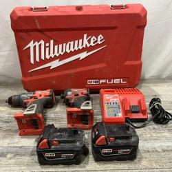 AS-IS Milwaukee FUEL 18V Lithium-Ion Brushless Cordless Hammer Drill and Impact Driver Combo Kit