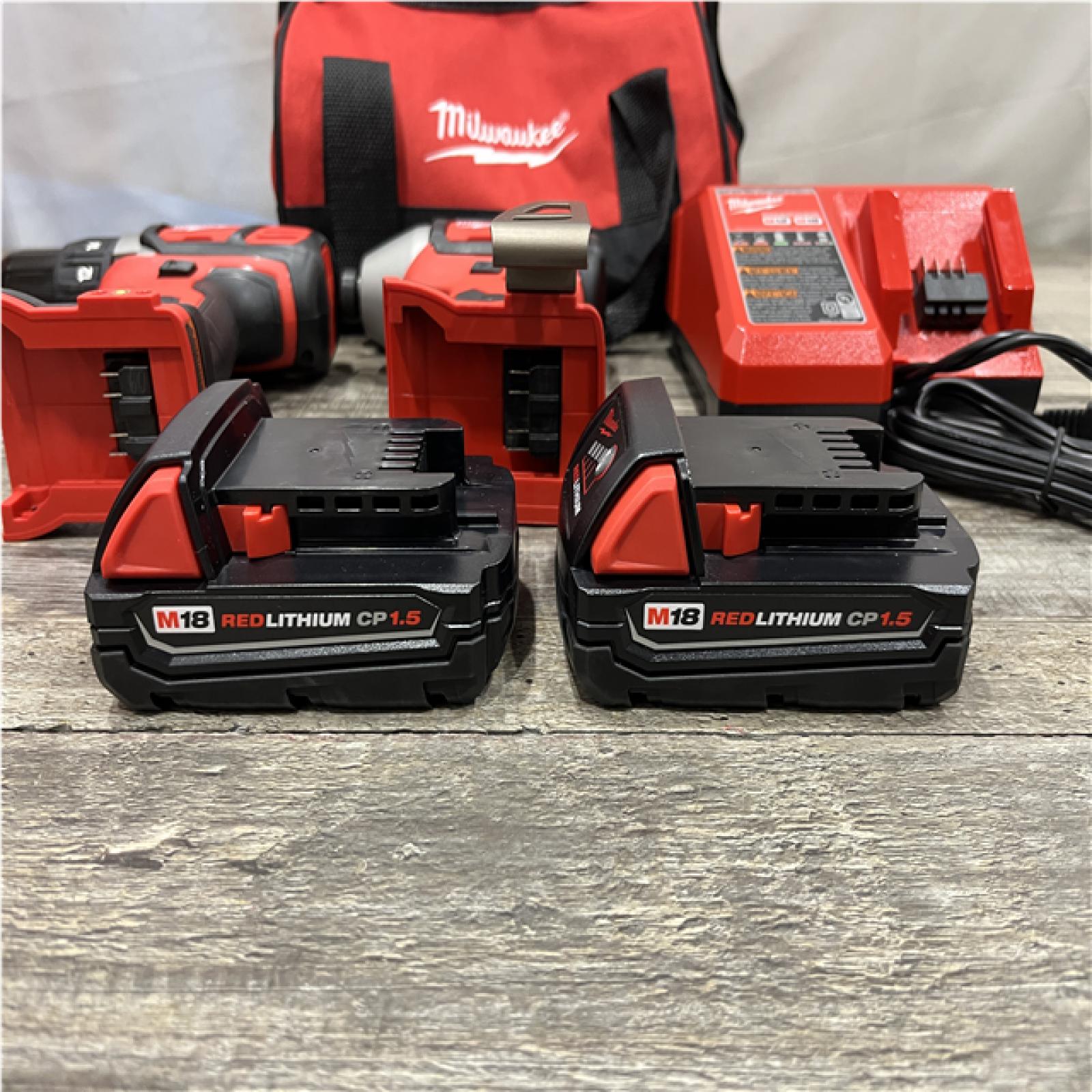 AS-IS Milwaukee 18V Lithium-Ion Cordless Drill Driver/Impact Driver Combo Kit