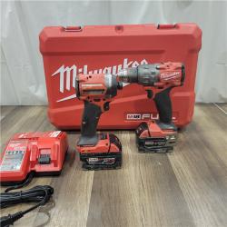 AS-IS Milwaukee M18 FUEL 18V Lithium-Ion Brushless Cordless Hammer Drill and Impact Driver Combo Kit (2-Tool) with 2 Batteries