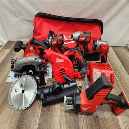 AS-IS- Milwaukee M18 18-Volt Lithium-Ion Cordless 9-Tool Combo Kit with 2-Batteries  Charger and Tool Bag