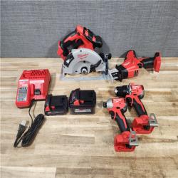 HOUSTON LOCATION - AS - IS Milwaukee M18 18-Volt Lithium-Ion Brushless Cordless 4-Tool Combo Kit